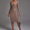 Long Sleeve Minimalistic Bandage Dress