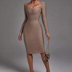 Long Sleeve Minimalistic Bandage Dress