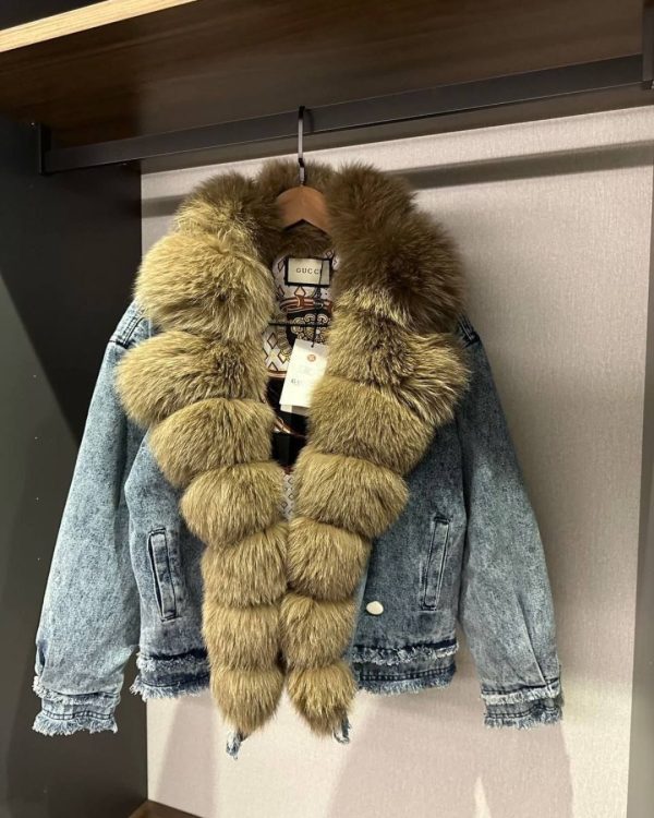 Gucci Fur Denim Winter Jacket